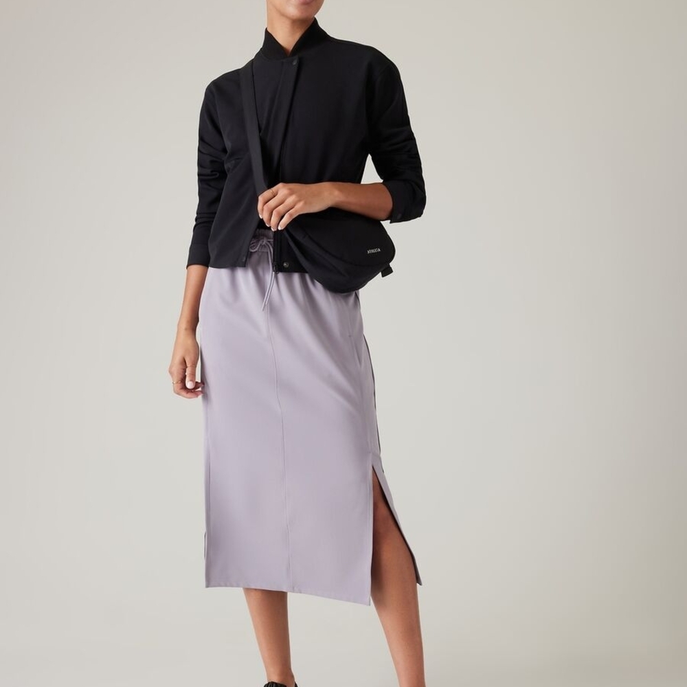 Athleta Stride Midi Skirt NWOT